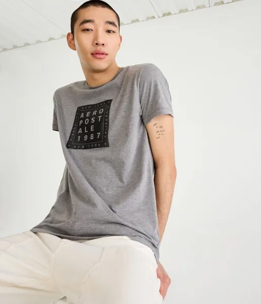 Футболка с графическим логотипом Big Box Aeropostale, серый
