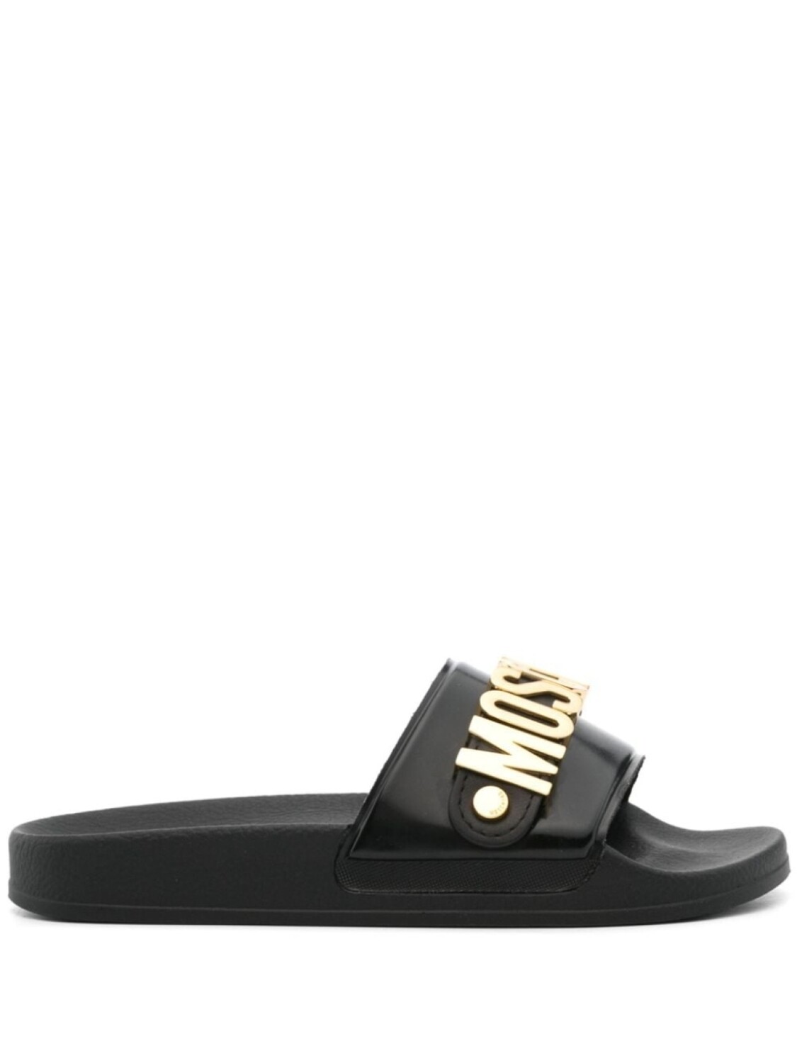 Moschino шлепанцы с логотипом, черный