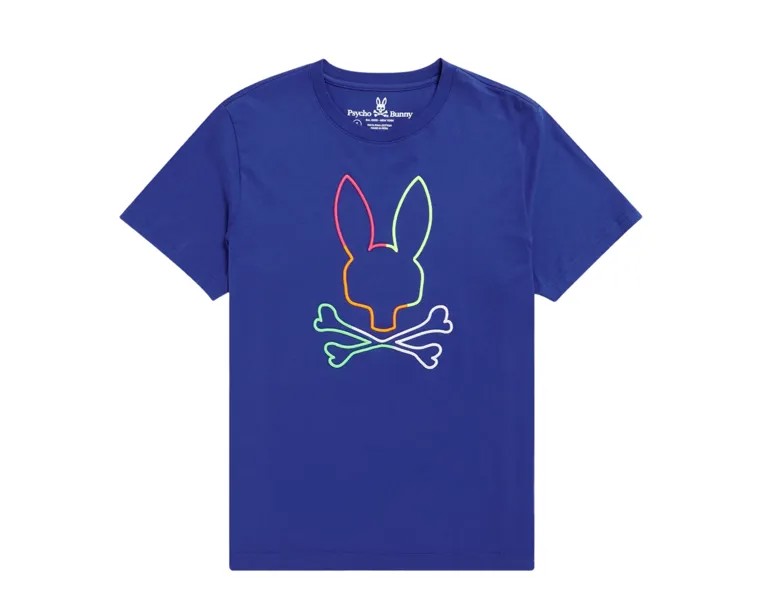 Мужская футболка Psycho Bunny Leo Bunny сапфирово-синяя/мульти B6U245S1PC-SPH, синий