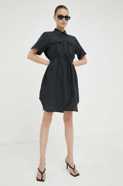 Платье из смесового льна G-Star Raw, серый