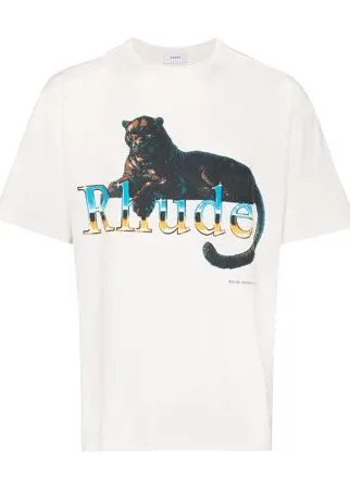 Rhude футболка с короткими рукавами и леопардовым принтом