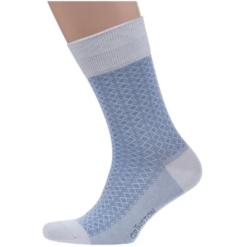 Мужские носки из микромодала Grinston socks (PINGONS) голубые, размер 29