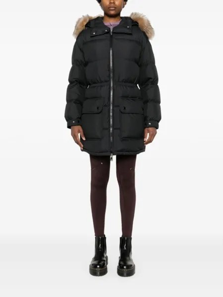 Moncler пуховик с логотипом, черный