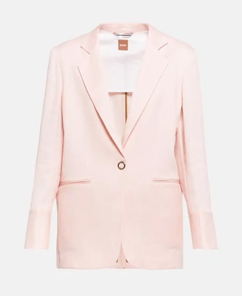 Льняной пиджак Boss, светло-розовый