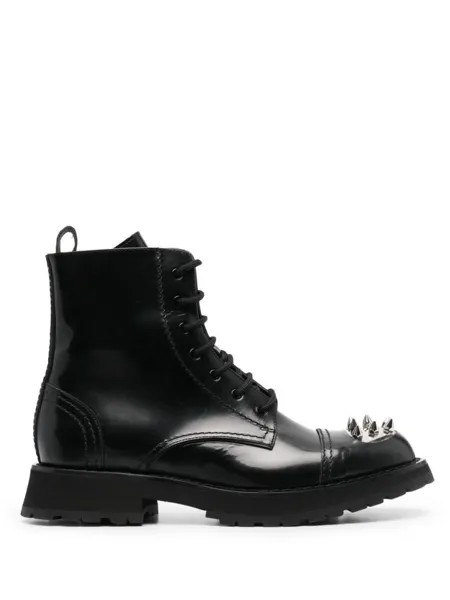 Alexander McQueen ботинки в стиле милитари с заклепками, черный