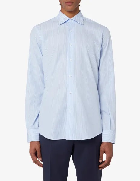 Полосатая рубашка Sartoria Italiana, светло-синий