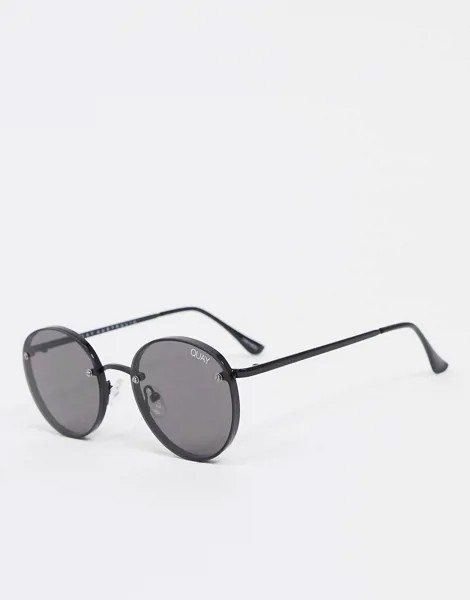 Черные круглые солнцезащитные очки с дымчатыми стеклами Quay Australia Farrah-Черный
