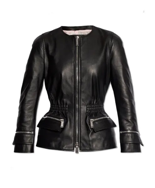 Кожаный пиджак Dsquared2, черный