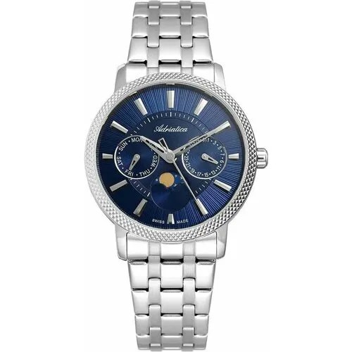 Наручные часы Adriatica 75490, серебряный, синий