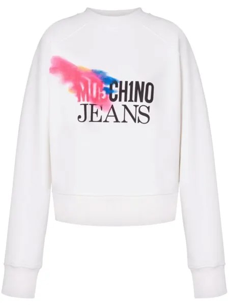 MOSCHINO JEANS толстовка с логотипом, белый