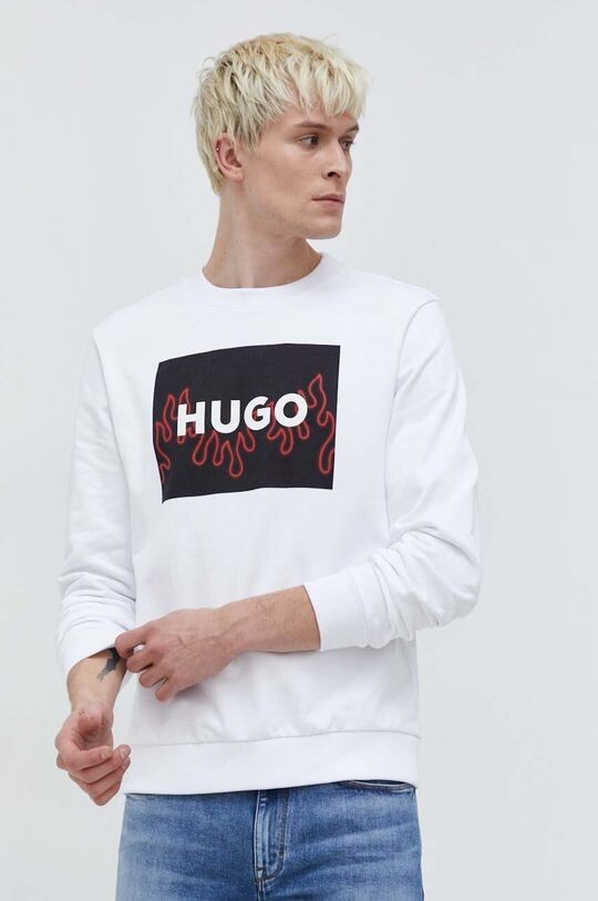 Хлопковая толстовка Hugo, белый