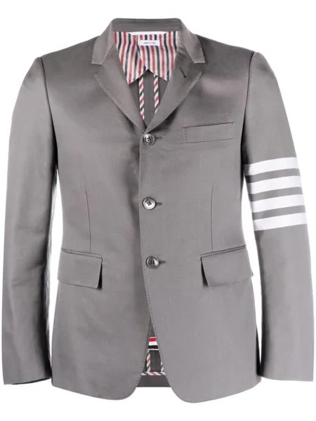 Thom Browne пальто Engineered с полосками 4-Bar, серый