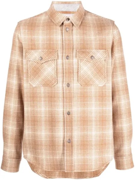 Клетчатая рубашка с длинными рукавами Woolrich, коричневый