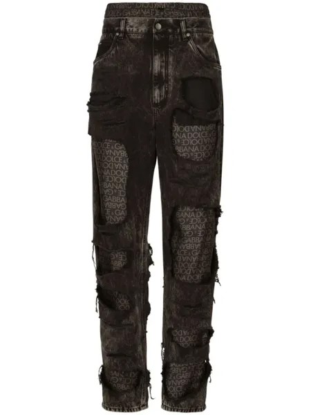 Dolce & Gabbana джинсы с прорезями, черный
