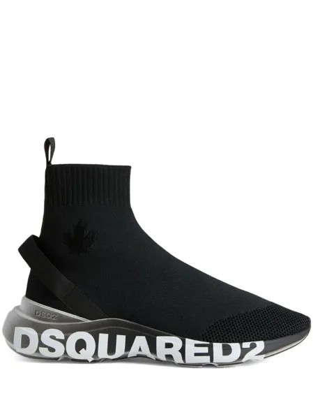 Dsquared2 кроссовки-носки с логотипом, черный