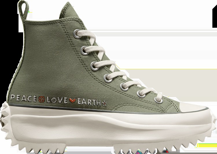 Кроссовки Run Star Hike Platform High 'Peace, Love, Earth', зеленый