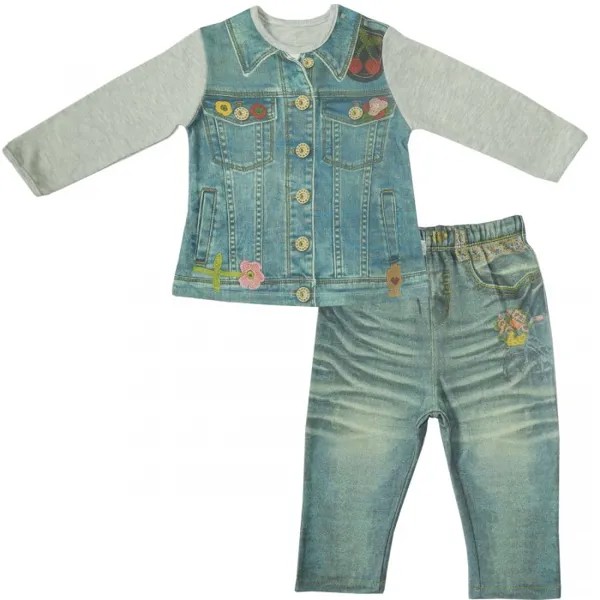 Папитто Комплект (кофточка и штанишки) для девочки Fashion Jeans 594-05