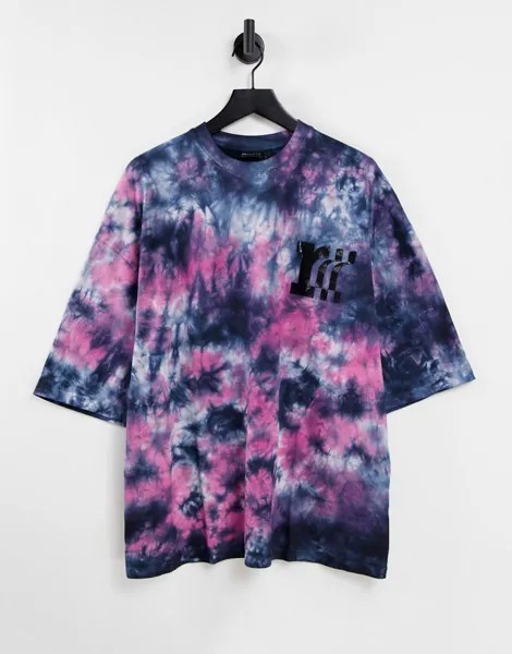 Oversized-лонгслив с принтом тай-дай и принтом на груди ASOS DESIGN-Разноцветный