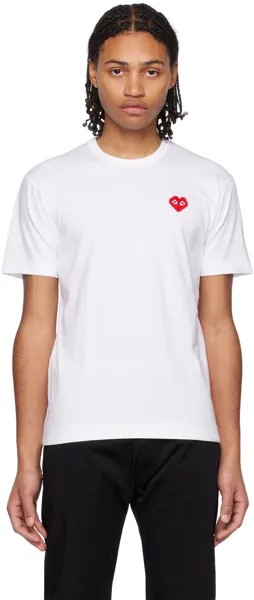 Белая футболка Invader Edition с сердцем Comme des Garçons Play