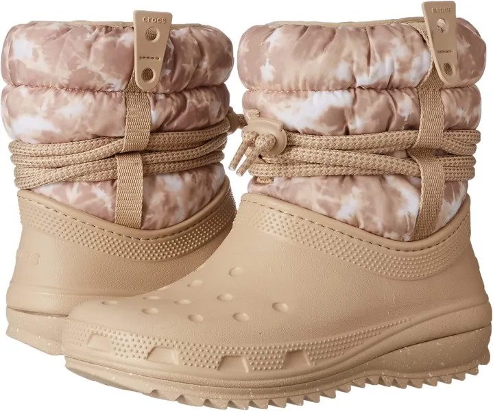 Зимние ботинки Classic Neo Puff Luxe Boot Crocs, цвет Chai/White