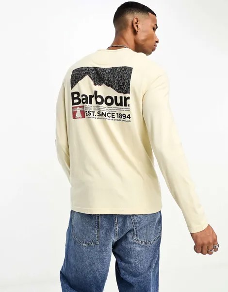 Белая футболка с длинными рукавами и принтом на спине Barbour Beacon Fairhill