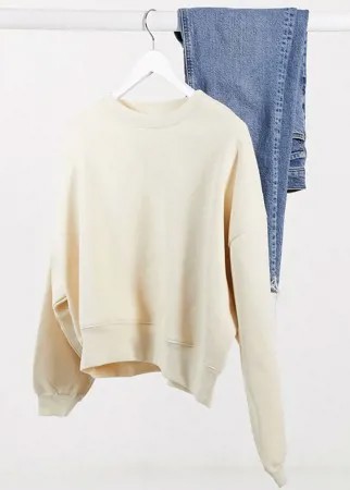 Светло-бежевый oversized-свитшот в крупный рубчик ASOS DESIGN-Neutral