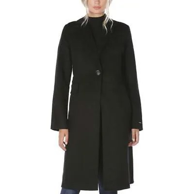 Tahari Womens Kayla Black Wool Blend Midi Wool Coat Верхняя одежда XXS BHFO 6884