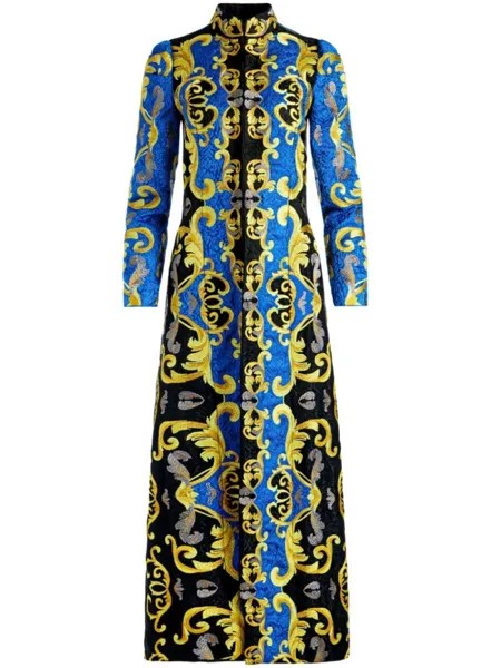 Пальто макси Thomas с вышивкой alice + olivia, синий