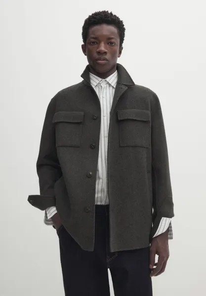 Светлая куртка DOUBLE FACE WITH POCKETS Massimo Dutti, цвет dark grey