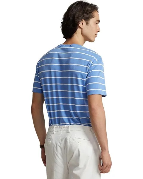 Футболка Polo Ralph Lauren Classic Fit Striped Soft Cotton T-Shirt, цвет Summer Blue/White