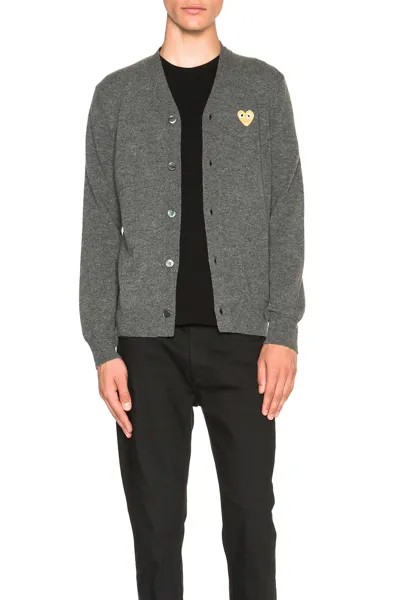 Кардиган Comme des Garçons With Gold Emblem, серый