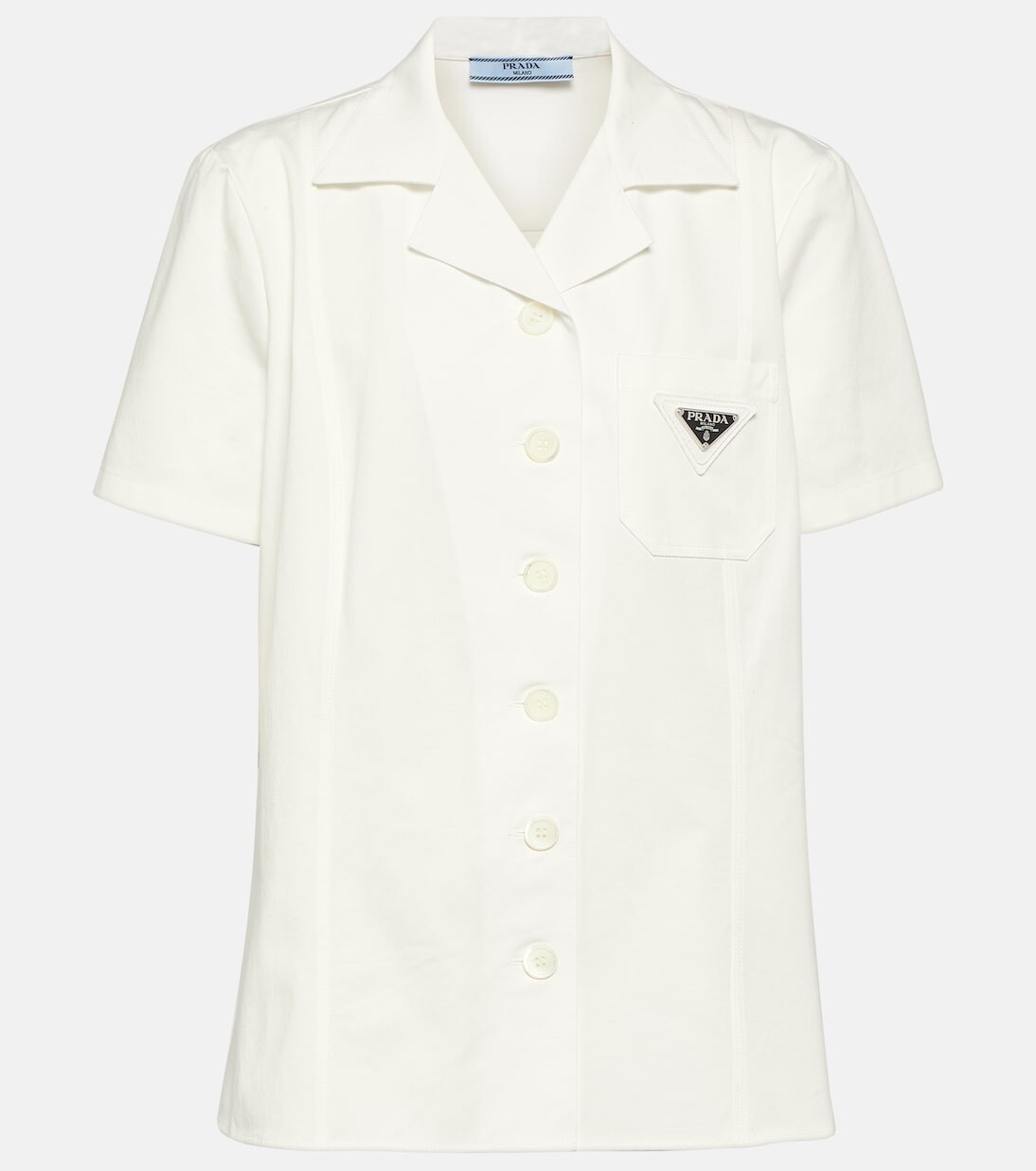 Рубашка из хлопка с логотипом Prada, белый