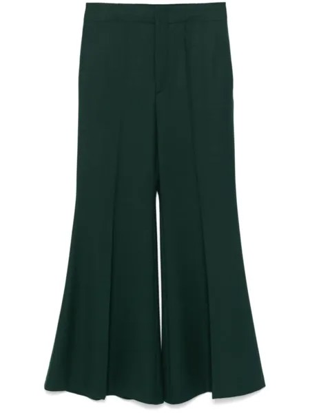 Victoria Beckham брюки широкого кроя, зеленый