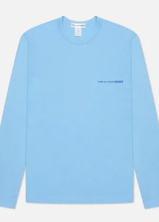 Мужской лонгслив Comme des Garcons SHIRT Front Logo, цвет голубой, размер M