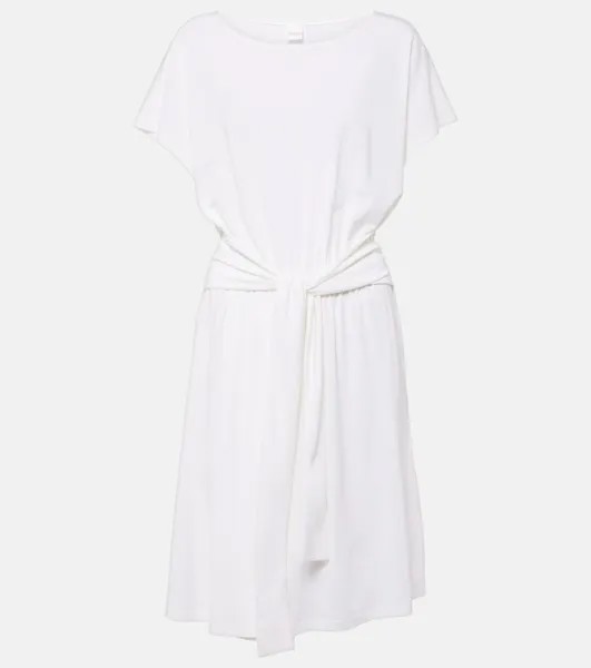 Платье миди из джерси с поясом Max Mara, белый