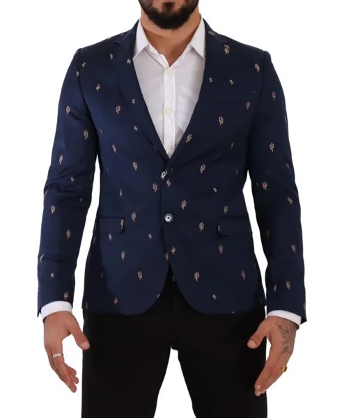 MANUEL RITZ Блейзер Синий Кактус Однобортный пиджак IT48 / US38 / M 650 долларов США