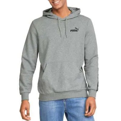 Puma Essentials+ Tape Pullover Hoodie Mens Grey Casual Topwear 847385-03