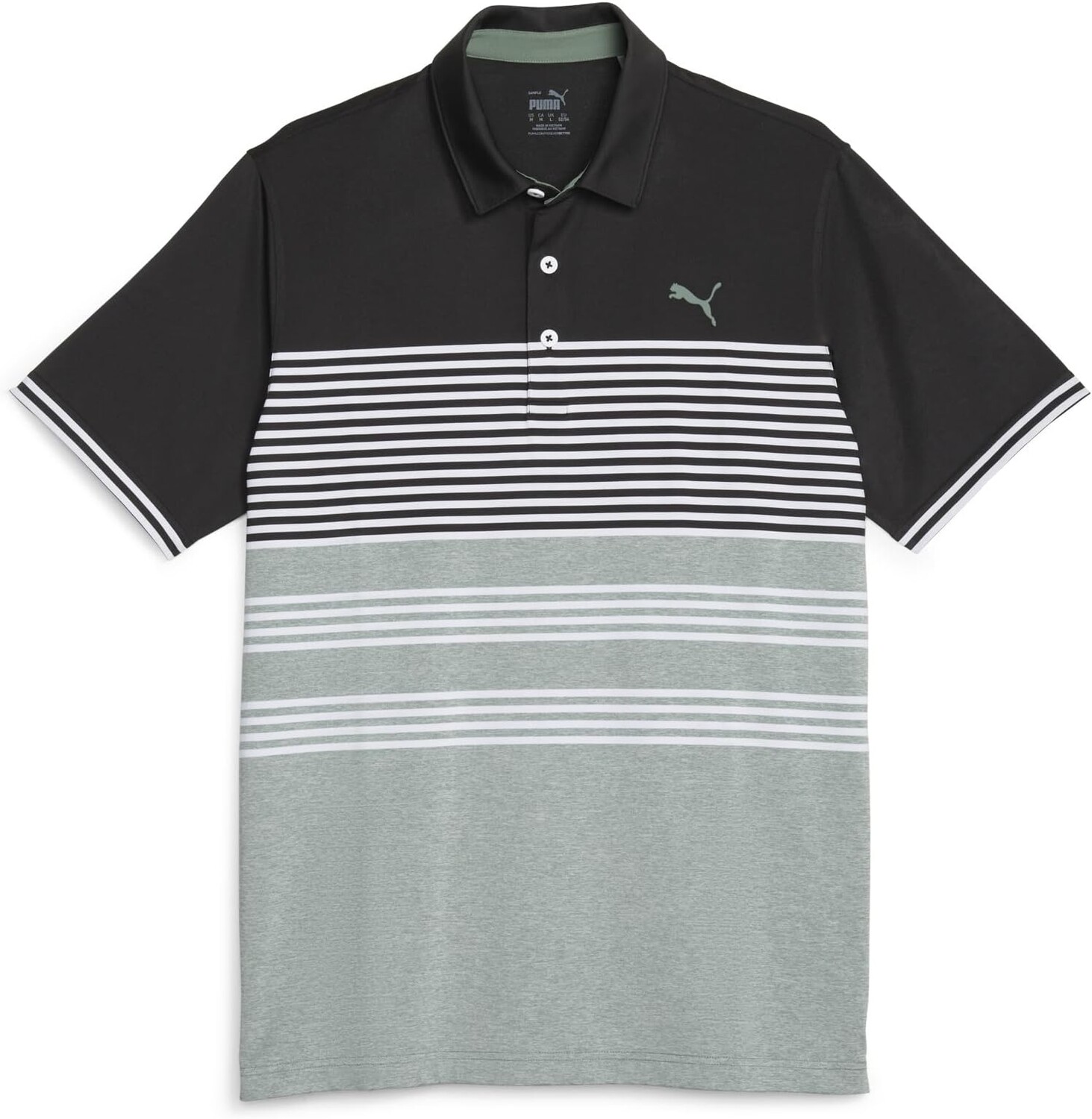Поло Puma Mattr Track Polo, цвет Puma Black/Eucalyptus Heather