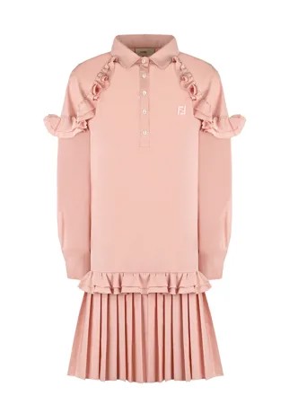 Розовое платье с оборками Fendi детское