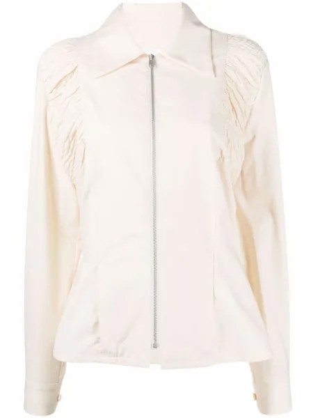 Maison Margiela рубашка со сборками, нейтральный цвет