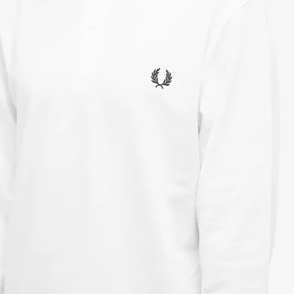 Fred Perry Однотонная рубашка-поло с длинными рукавами, белый