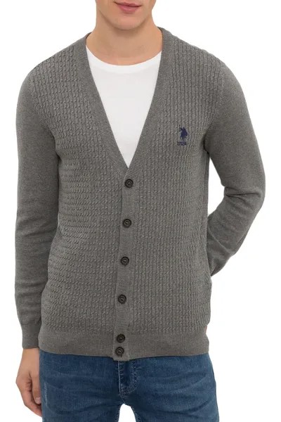 Кардиган мужской U.S. POLO Assn. G081GL0TH0Grover-SK20 серый L