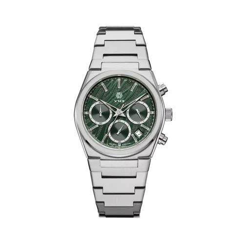 Наручные часы УЧЗ 3084B-2, зеленый, серебряный