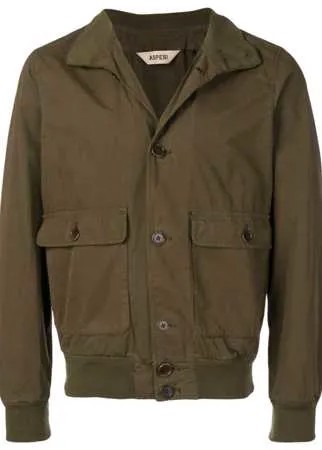 Aspesi куртка-рубашка с отделкой в рубчик