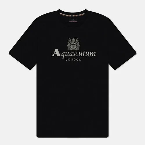 Футболка Aquascutum active big logo, хлопок, размер l, черный