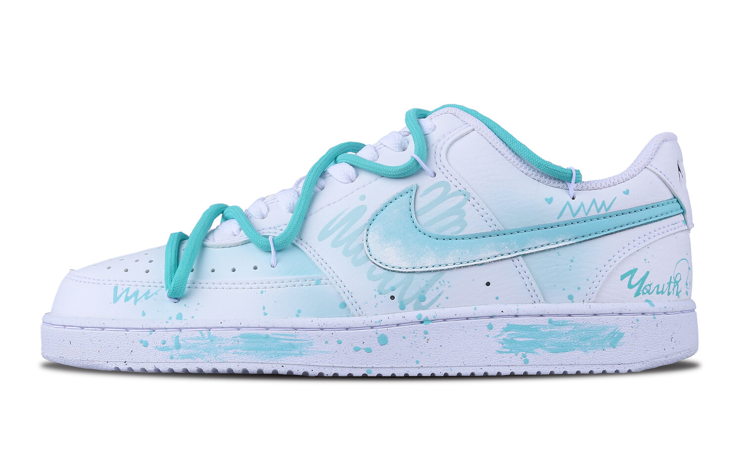 Кроссовки Nike Court Vision 1 Skateboarding Shoes Women's Low-top White, зеленый