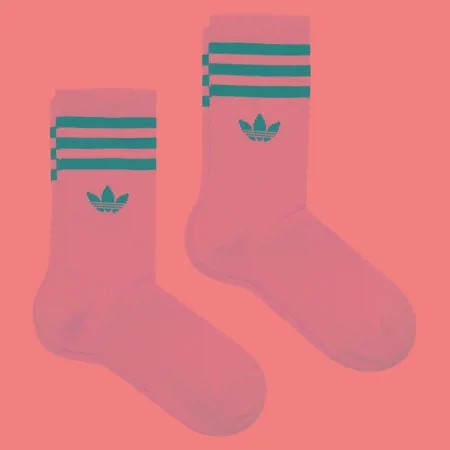 Комплект носков adidas Originals 2-Pack Non-Dye Crew, цвет бежевый, размер 43-45 EU