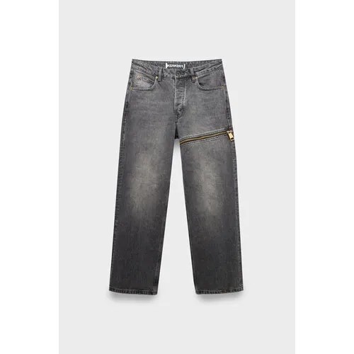 Джинсы FRENKEN denim zipper trouser, размер 42, серый