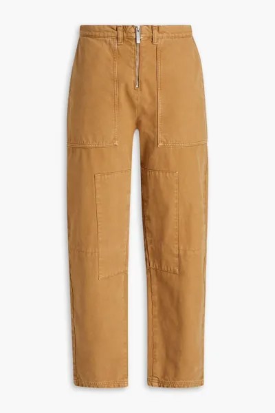 Зауженные брюки из хлопковой парусины с потертостями Mcq Alexander Mcqueen, коричневый