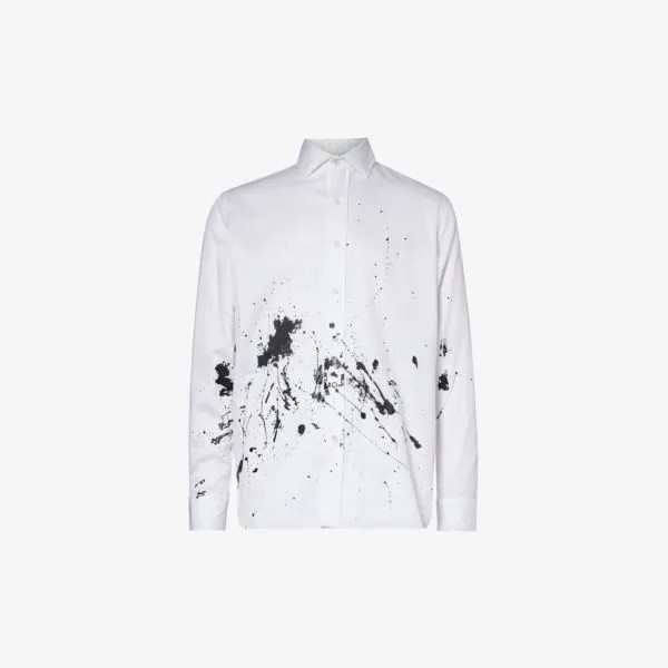 Рубашка свободного кроя Collins из хлопкового поплина с брызгами краски Gallery Dept, белый